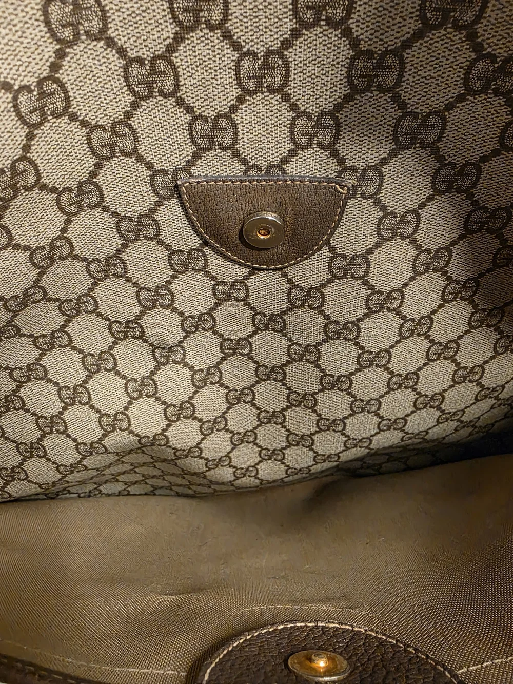 Gucci Beige GG Canvas Tote with Green-Red Web Straps - Picture 5 of 11